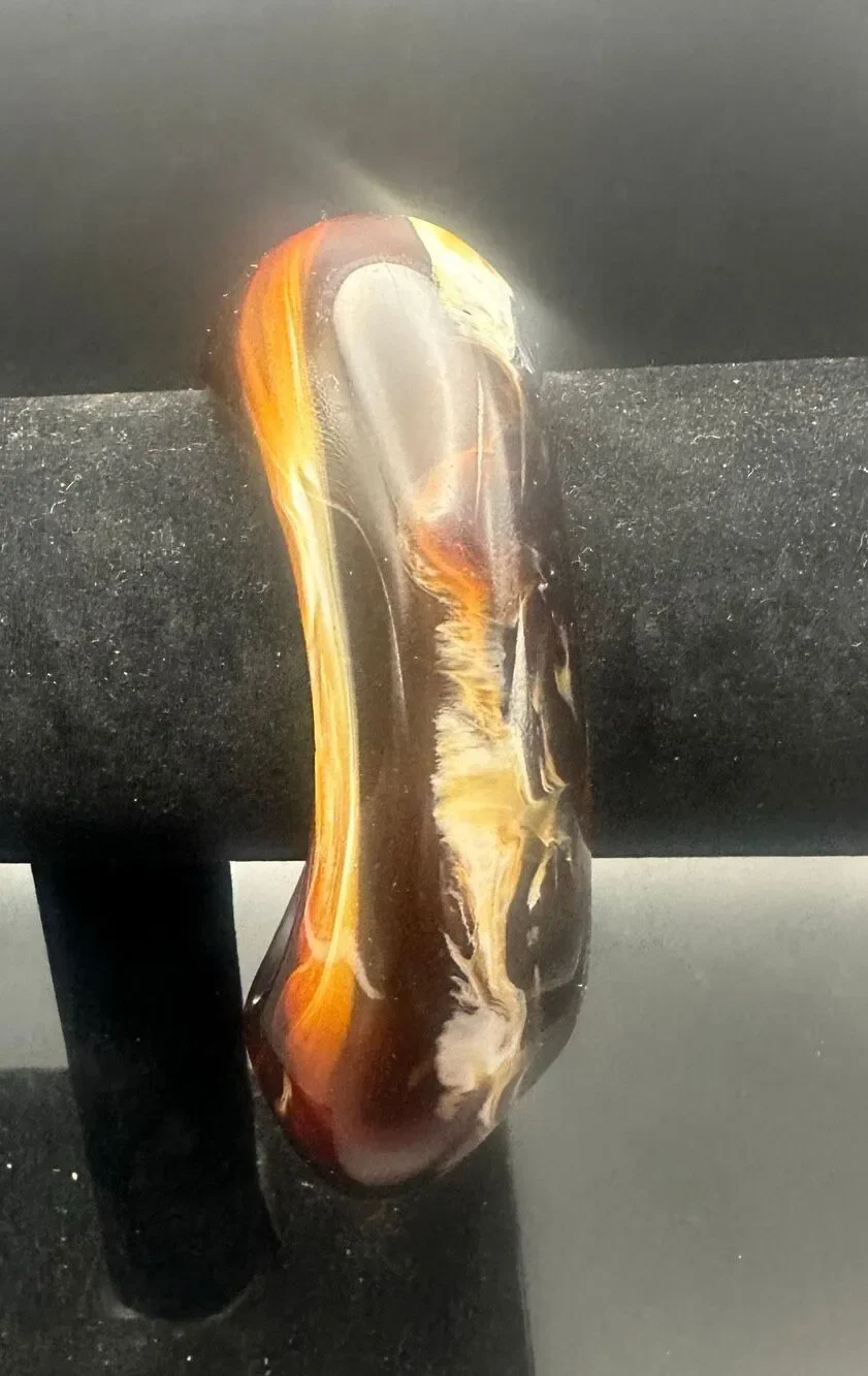 Vintage Marbled Lucite Brown Cream Bangle Bracelet tortoise shell amber